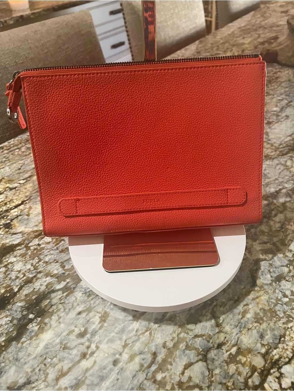 Furla NWOT Textured Leather Wristlet Clutch